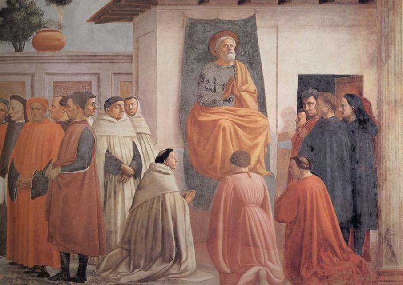 Fra Filippo Lippi Masaccio,St Peter Enthroned with Kneeling Carmelites and Others Sweden oil painting art